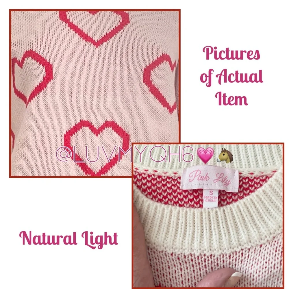 Pink Lily “Love Your Heart” Sweater 🎉HP🎉 - Picture 3 of 4